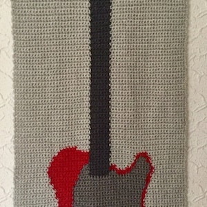 Guitar Telecaster Crochet Graphgan Pattern Single Crochet Chart and Written Instructions Active