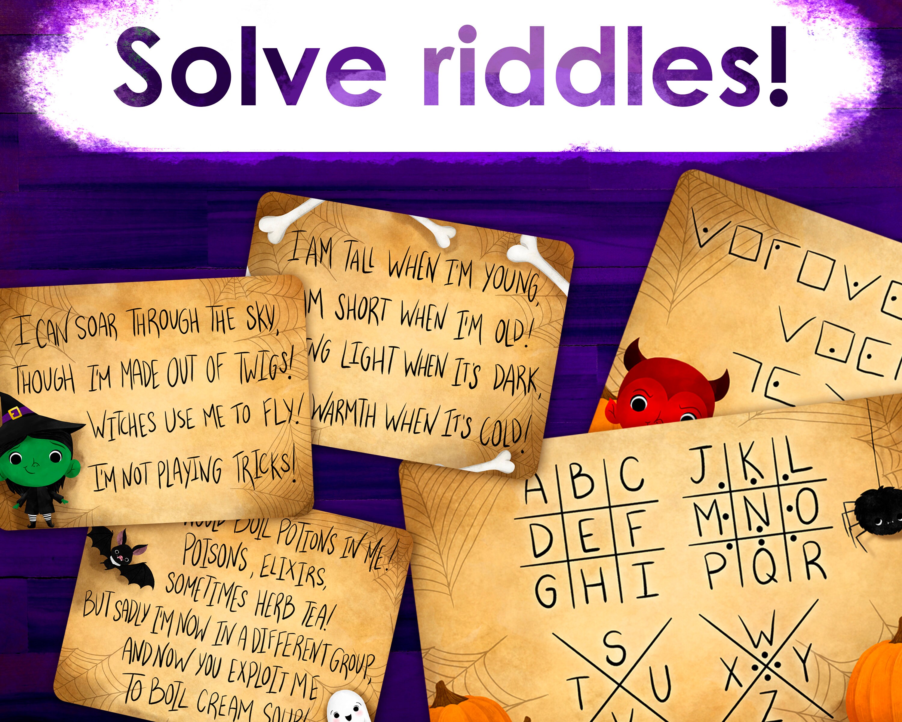 Halloween Treasure Hunt Printable Pack Secret Codes Ciphers | Etsy