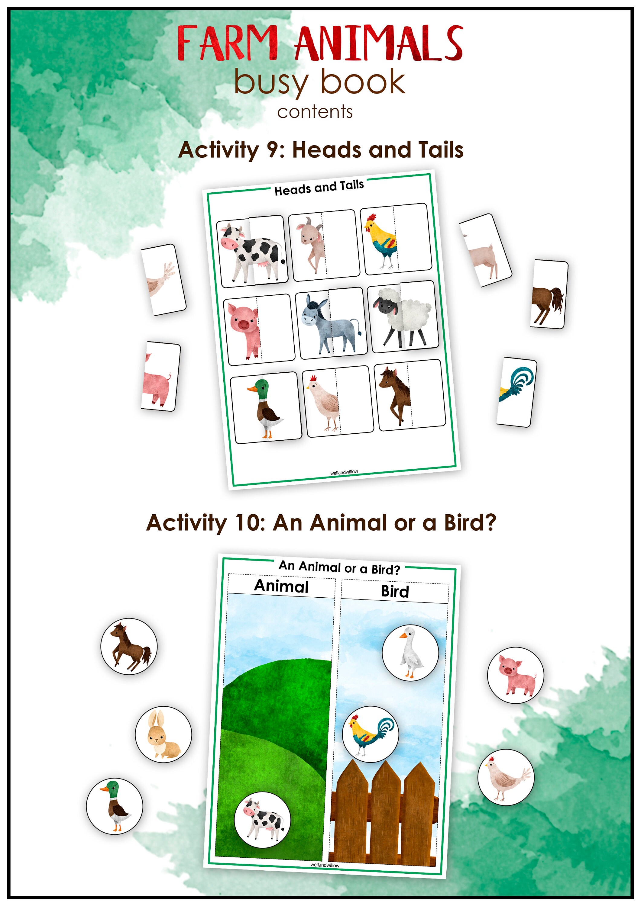 Farm Animals Busy Book Printable Homeschool Learning Binder | Etsy