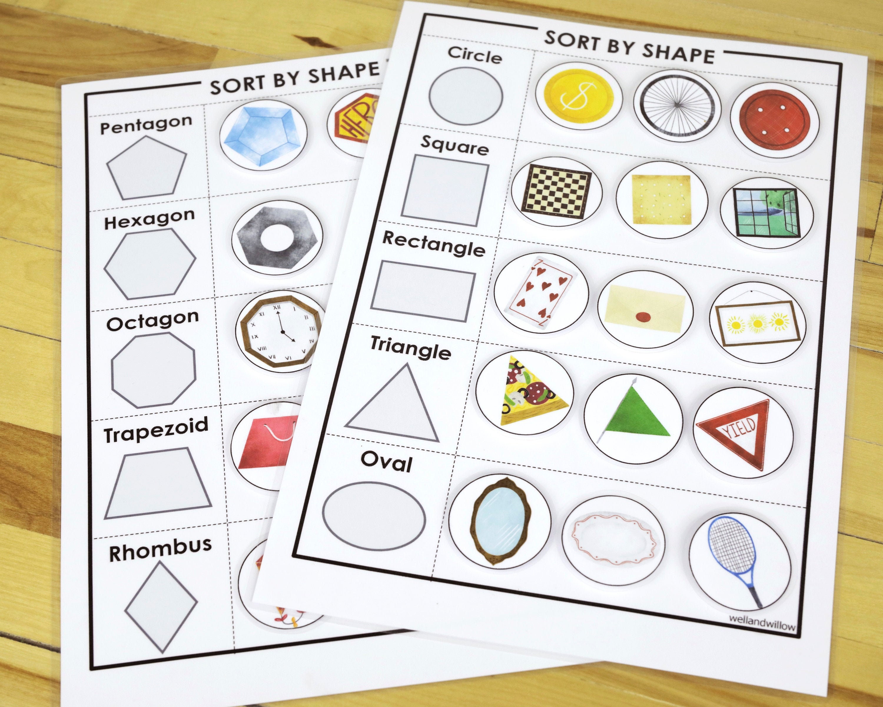sort by shape preschool printable busy book binder activity etsy