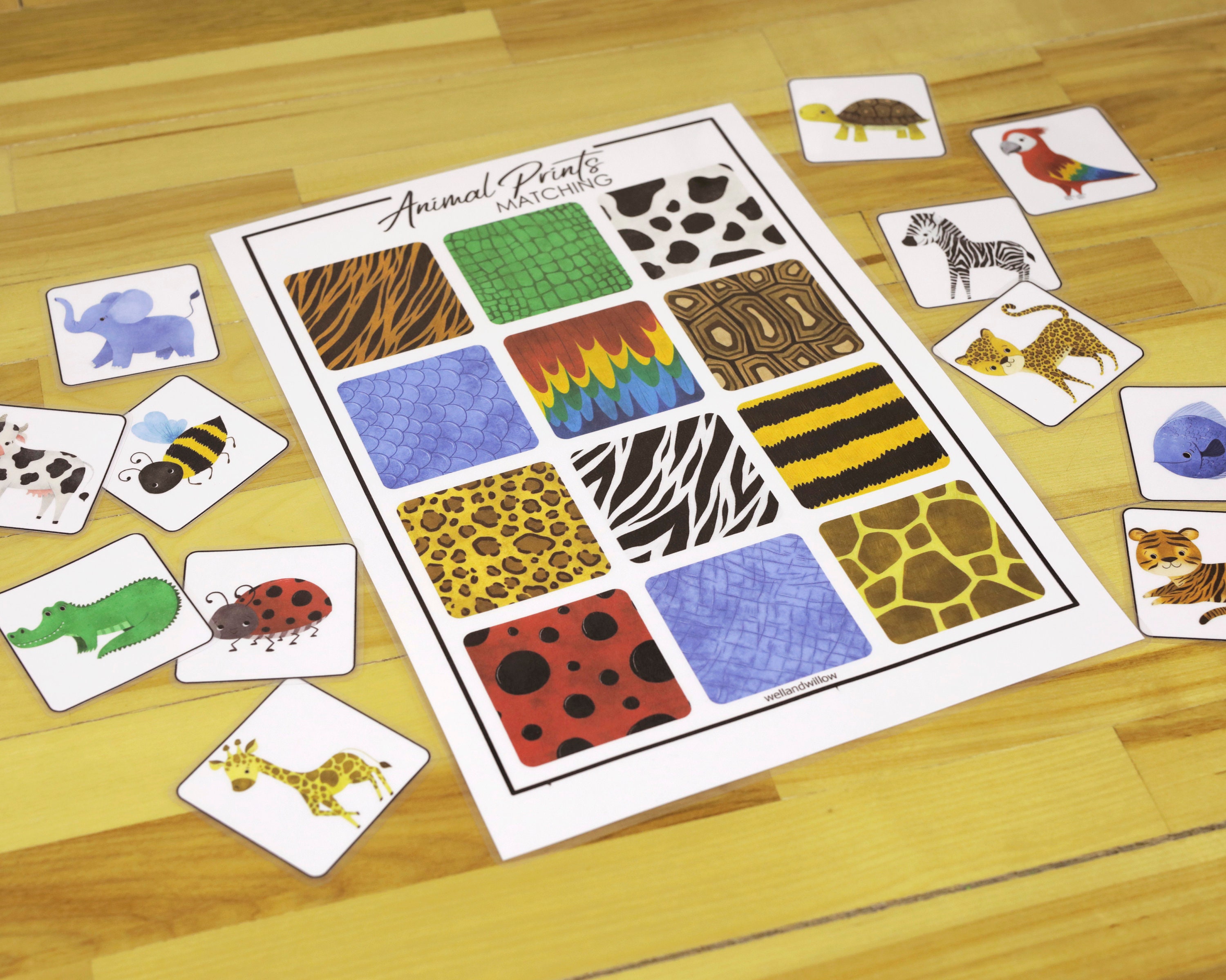 Animal Prints Matching Game Printable Toddler Busy Book | Etsy