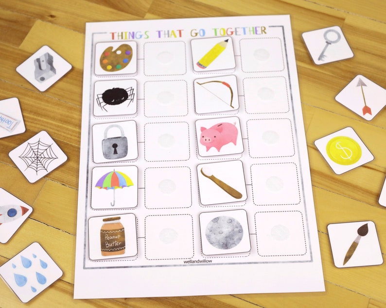 Things That Go Together Printable Activity Toddler Busy Book Etsy