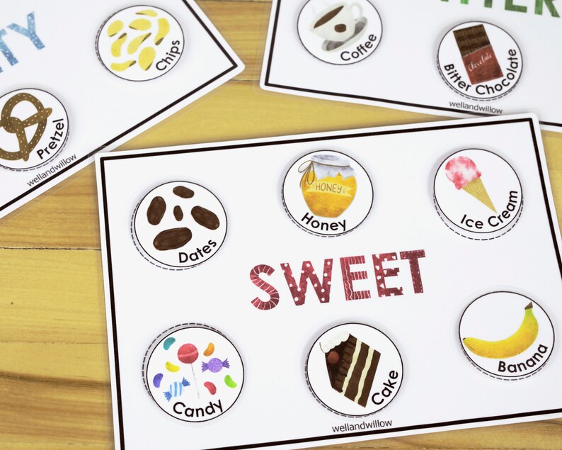 Sense of Taste Sorting Game Homeschool Preschool Binder | Etsy