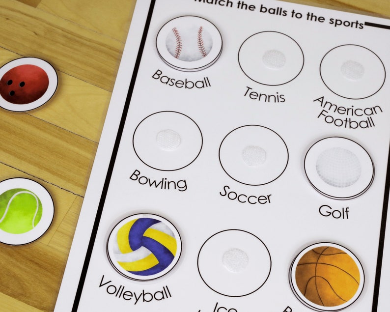 Sport Balls Matching Activity Homeschool Preschool Printable Etsy