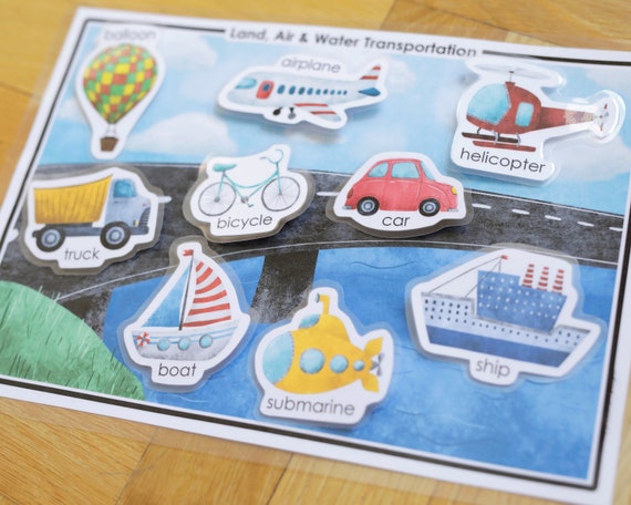 land air and water transportation sorting preschool etsy