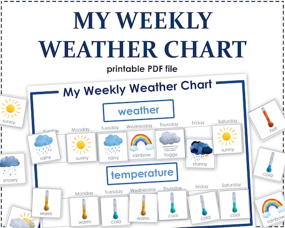My Weekly Weather Chart PDF Printable Homeschool Cirruculum | Etsy