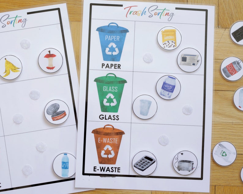 Trash Sorting Preschool Activity Homeschool Green Day | Etsy