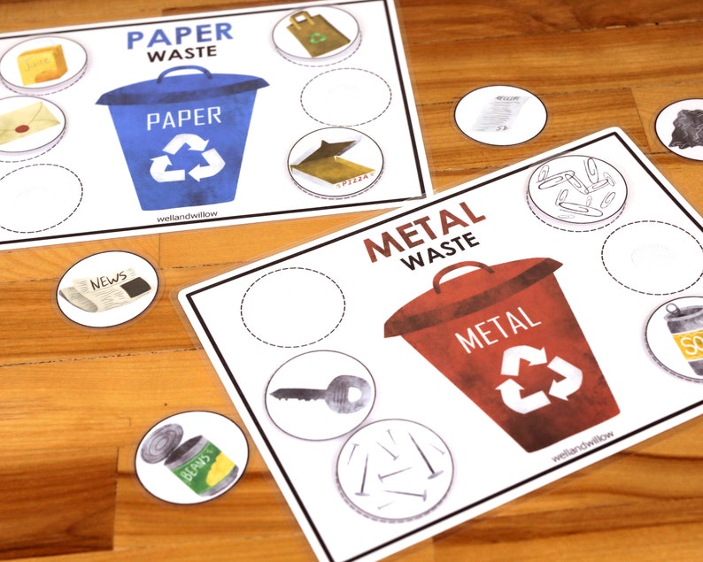 Waste Sorting Activity Busy Book Binder Printable | Etsy