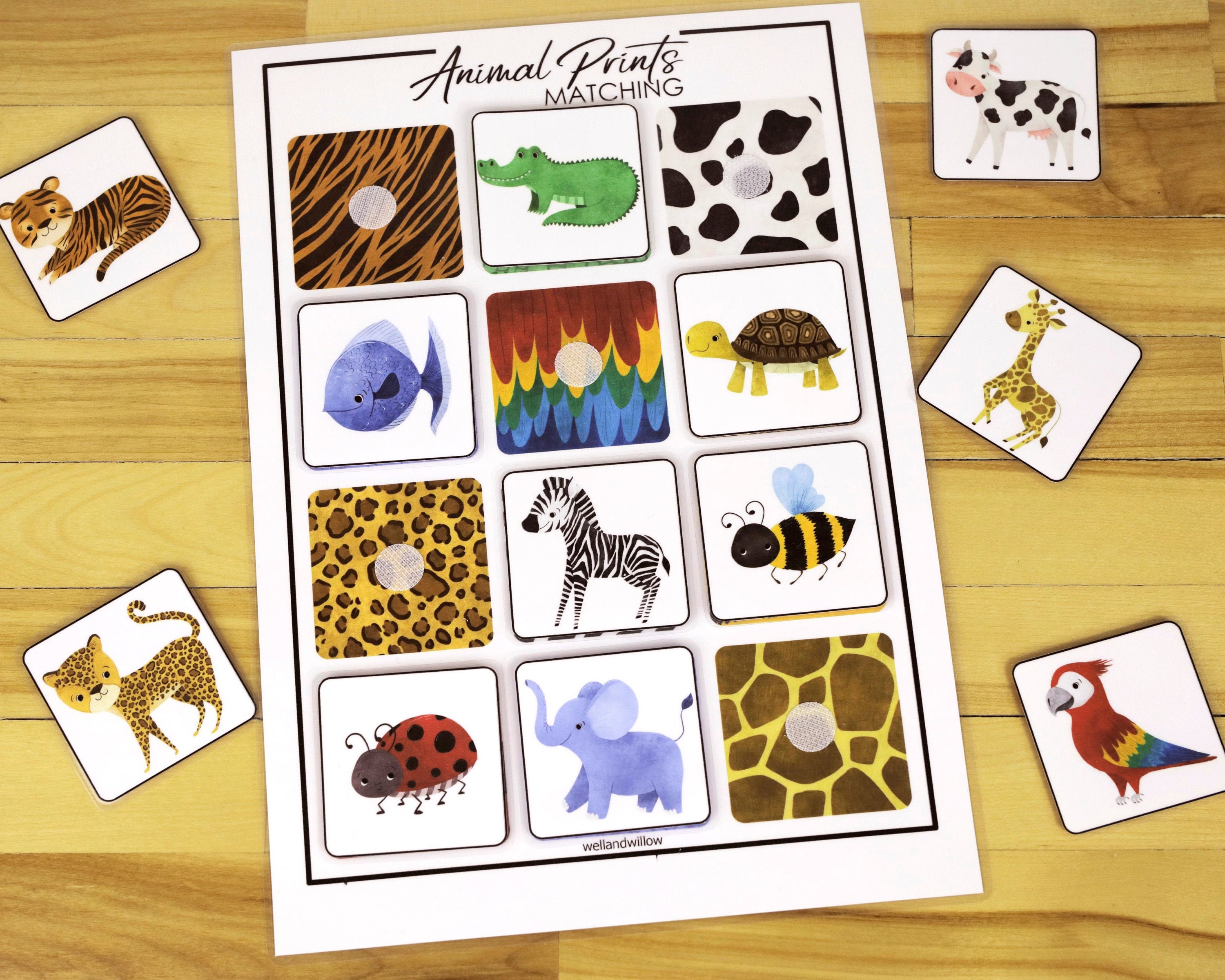 Animal Prints Matching Game Printable Toddler Busy Book | Etsy