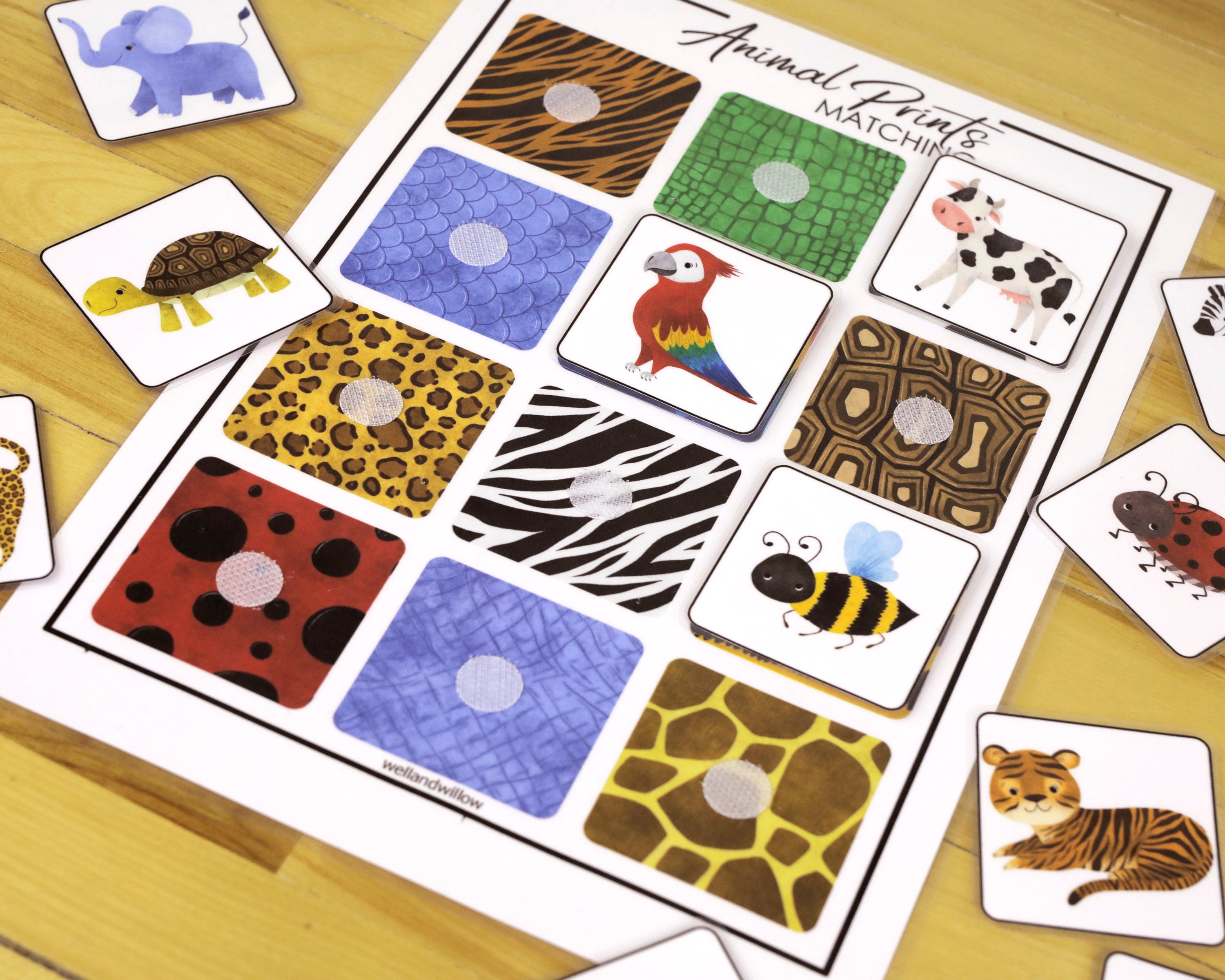 Animal Prints Matching Game Printable Toddler Busy Book | Etsy
