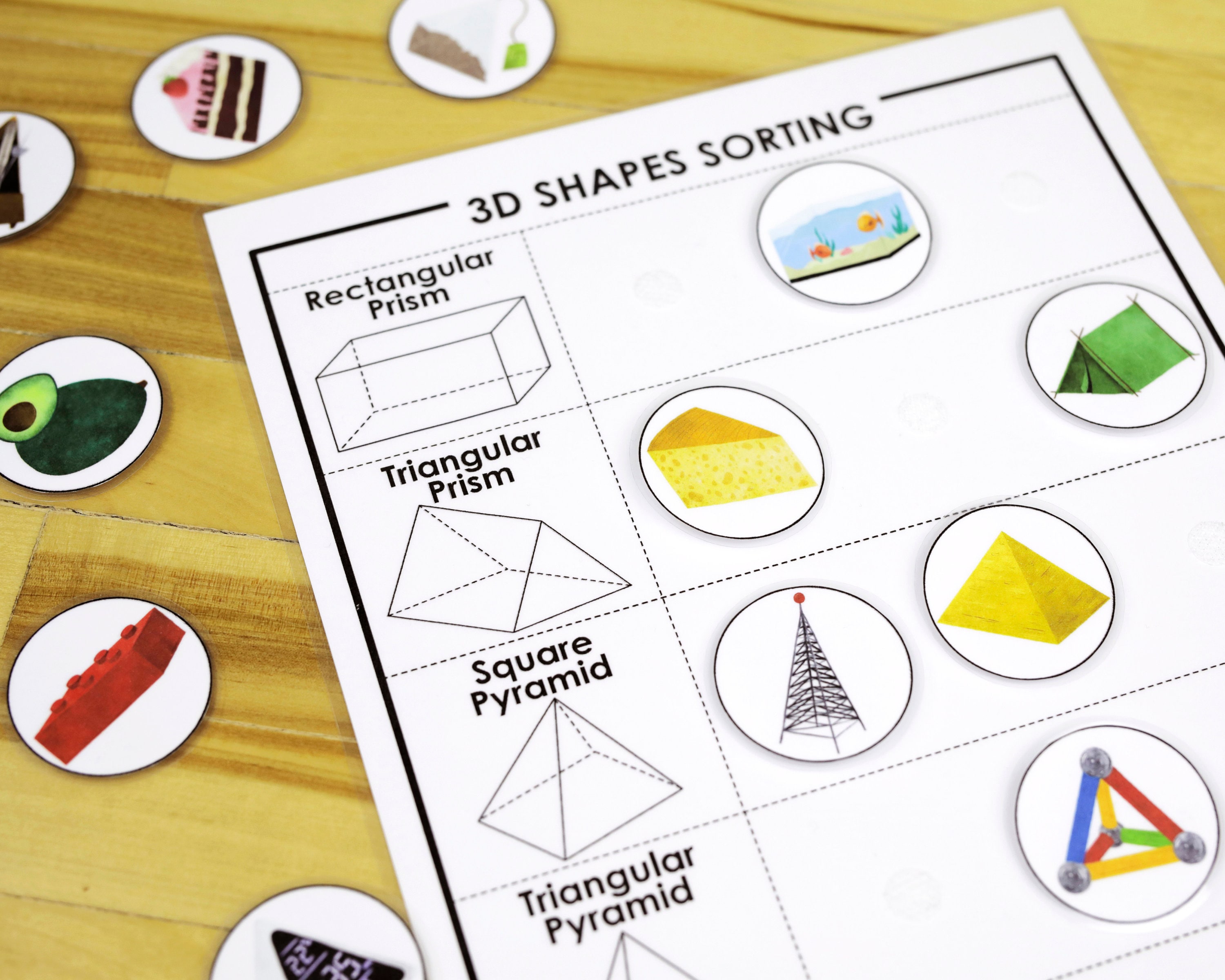 3D Shapes Sorting Preschool Printable Activity Busy Book Etsy