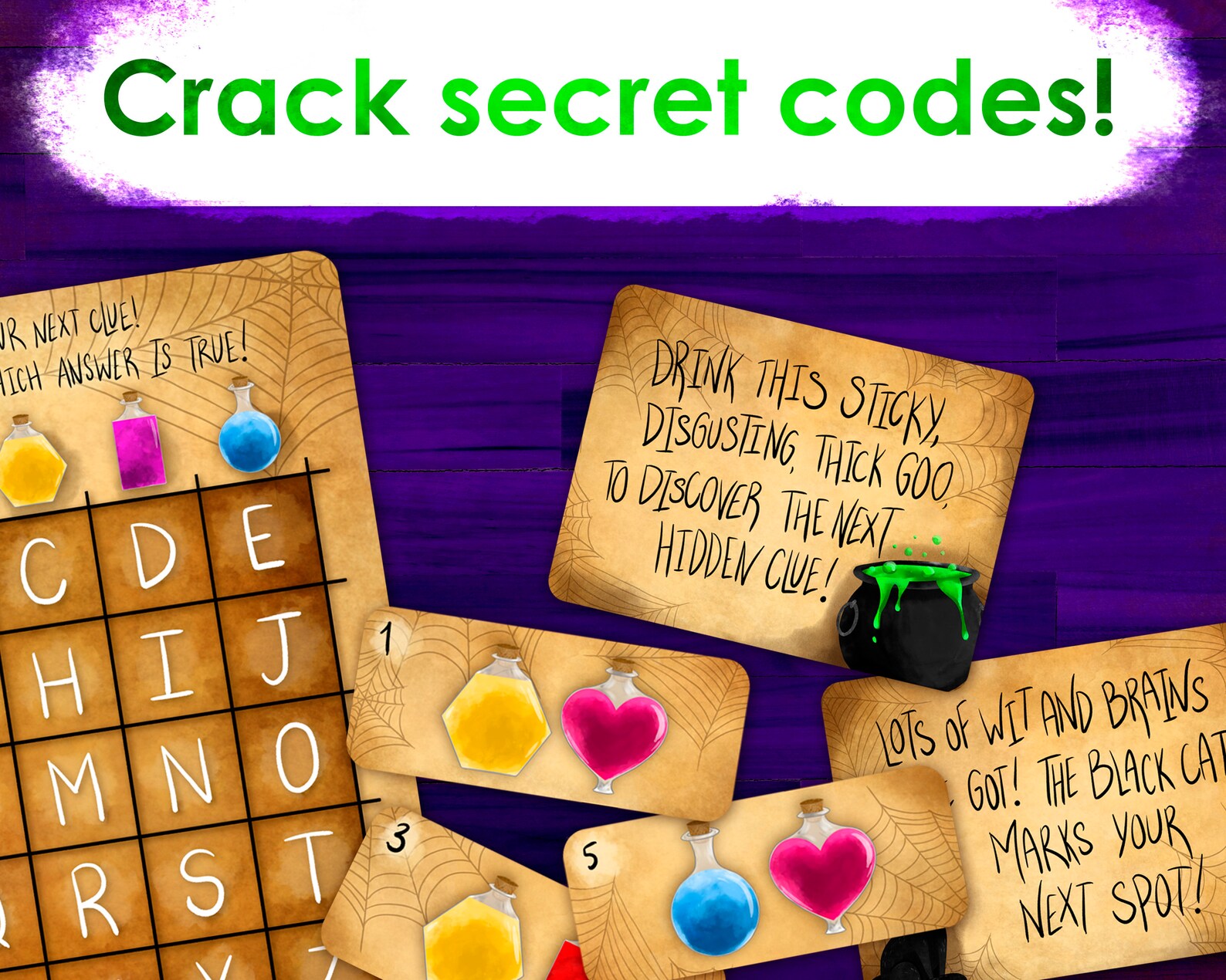 Halloween Treasure Hunt Printable Pack Secret Codes Ciphers | Etsy