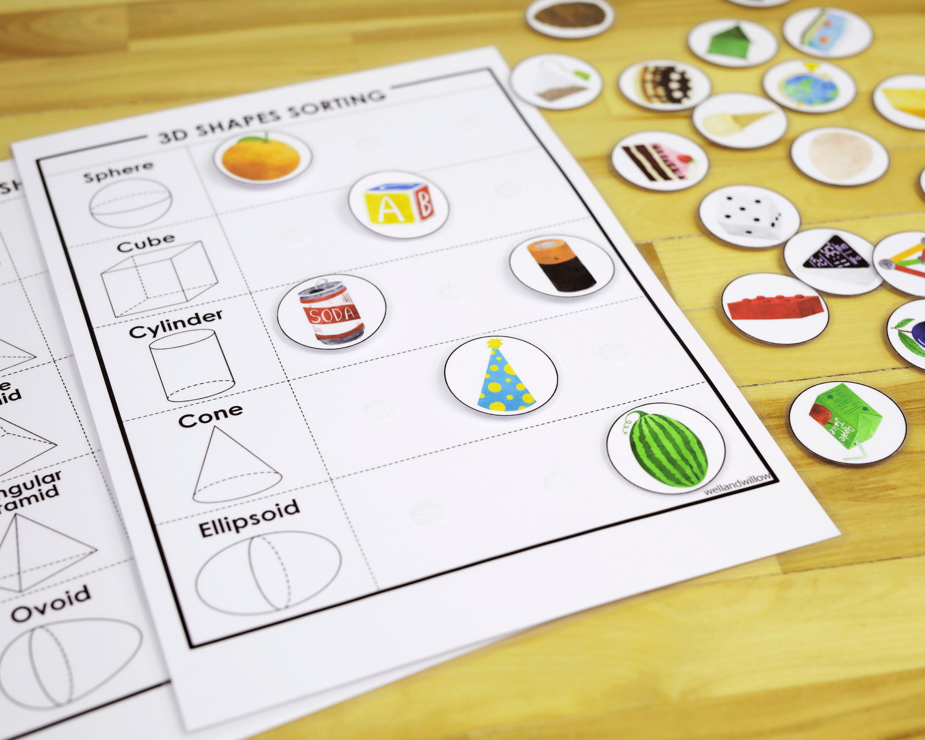 3D Shapes Sorting Preschool Printable Activity Busy Book | Etsy