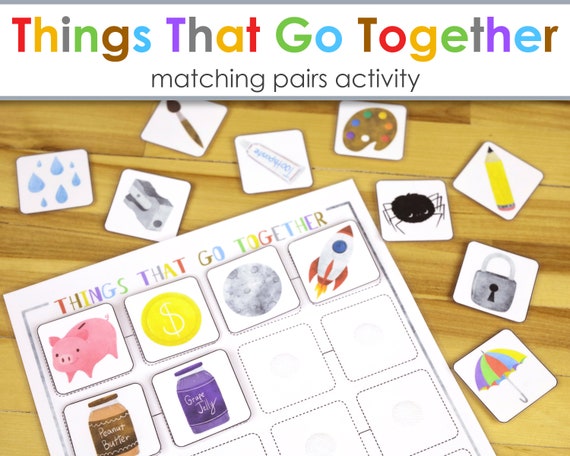 Things That Go Together Printable Activity Toddler Busy Book | Etsy