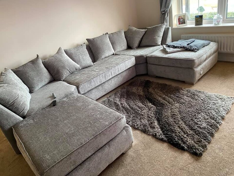 Large U Shape Corner Sofa With 2 Removable Footstools Handmade Etsy UK