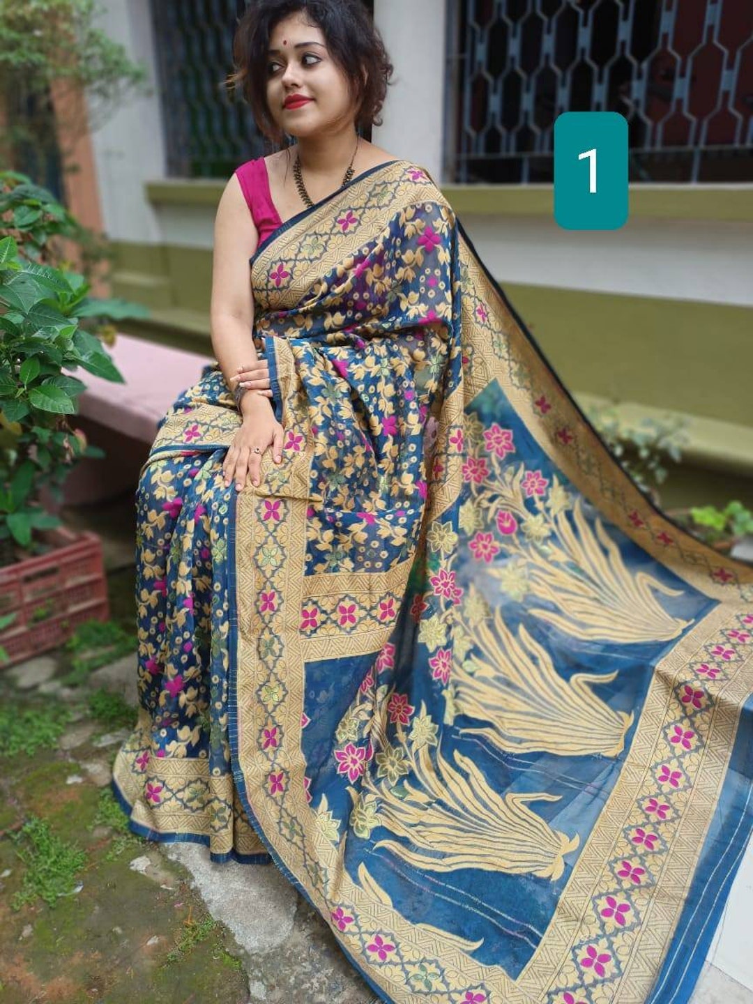 Dakhai Saree Bengal Heritage Traditional Gorgeous Looks - Etsy
