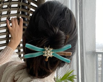 Fashion Pearl Hair Bows With Alligator Clips Boutique Pearl Hair Accessories  Y1 
