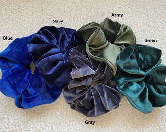 2 pcs set Velvet Scrunchies/Gentle Hair Ties / red velvet/ pink velvet/ black velvet/ green velvet Hair Scrunchie Gift Set 2 Nude Scrunchys