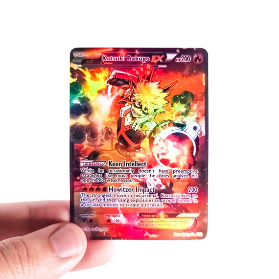 Katsuki Bakugo Holographic Pokemon Card My Hero Academia Etsy