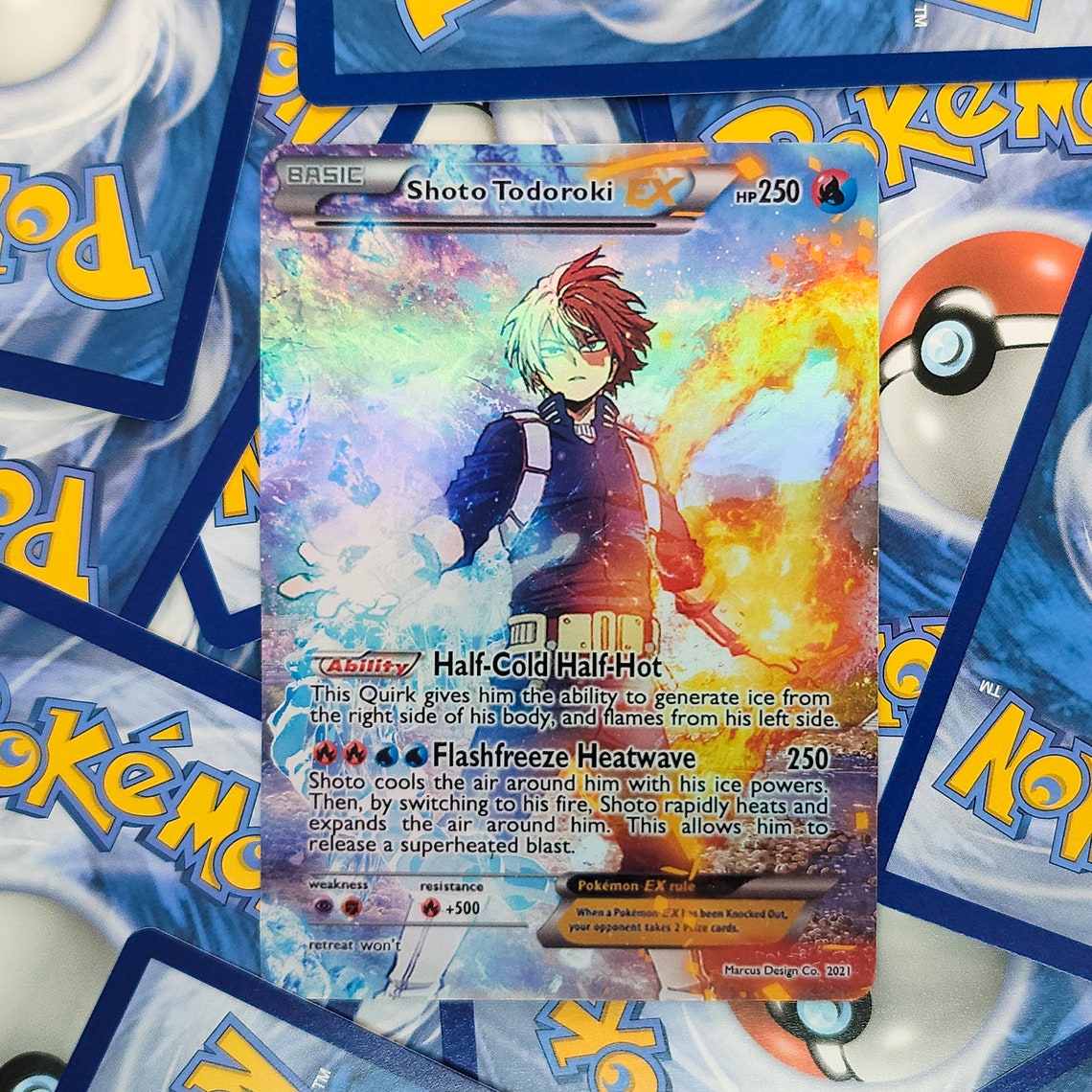 Custom Foil Todoroki Pokemon Card My Hero Academia Proxy | Etsy
