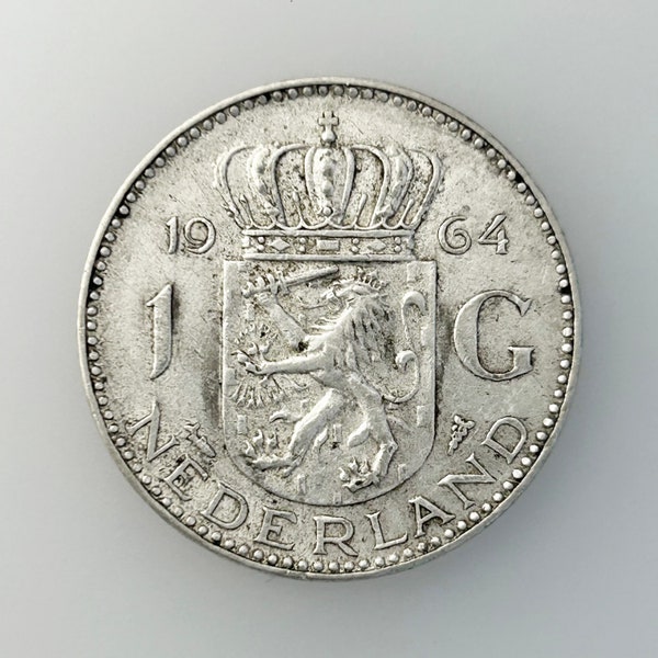 Netherlands, One Gulden, 1964. Silver Coin.