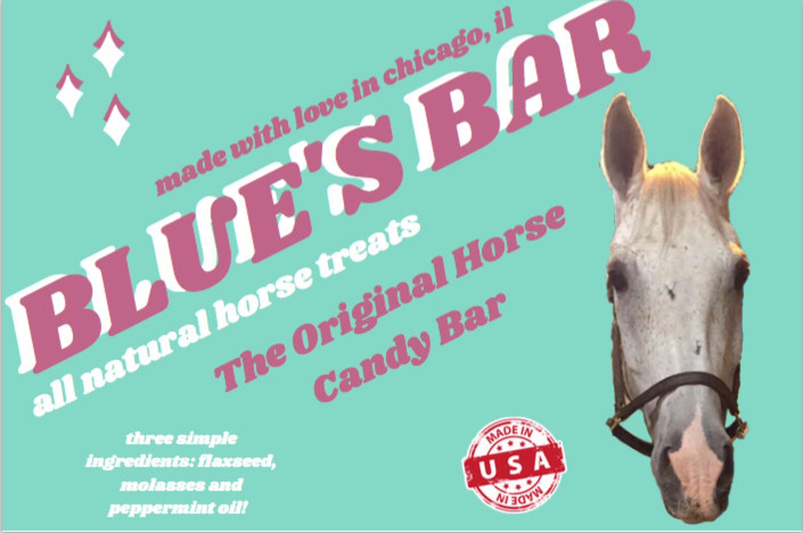 The Original Horse Candy Bar GIBeatrice BurtonC 8.5x11 Inch Horse Treat Blue's