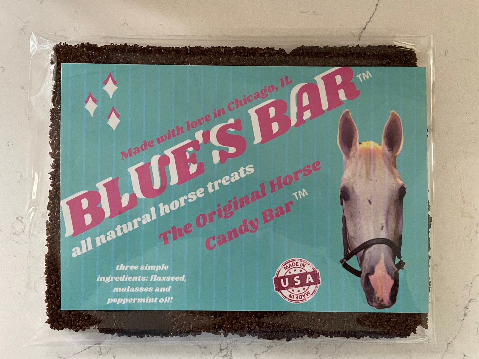 The Original Horse Candy Bar GIBeatrice BurtonC 8.5x11 Inch Horse Treat Blue's