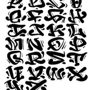 DIGITAL Download - Graffiti Letters - Ink Blotch graphic - Not a font - Vector