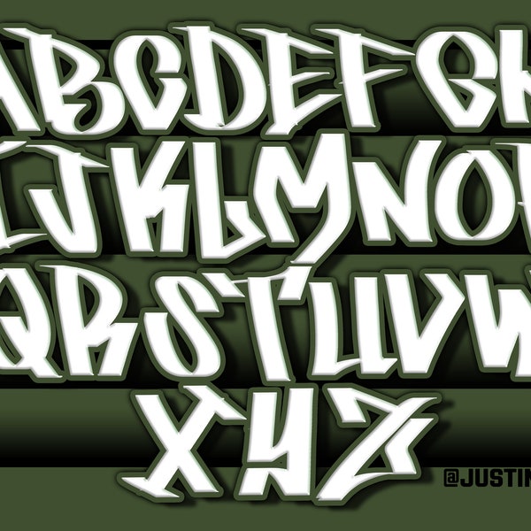 DIGITAL - Graffiti Tag Alphabet SVG Lettering Graphic - Vector lettering Tattoo handstyle