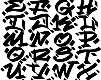 DIGITAL DOWNLOAD Graffiti Tag Alphabet PNG Lettering Graphic Vector - Etsy