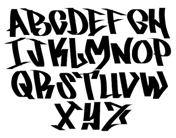 DIGITAL Graffiti Tag Alphabet SVG Lettering Graphic Vector Hand