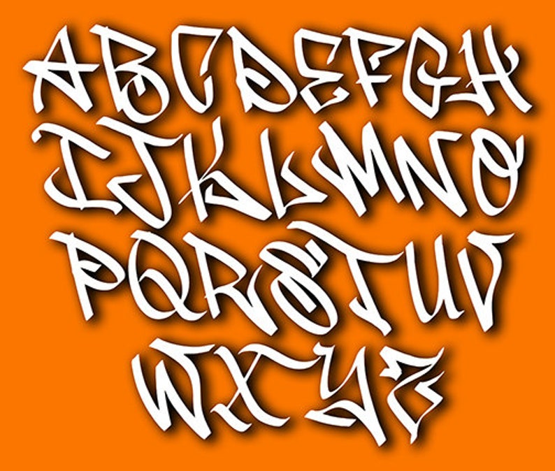 Graffiti Tag Alphabet SVG Font Graphic | Etsy