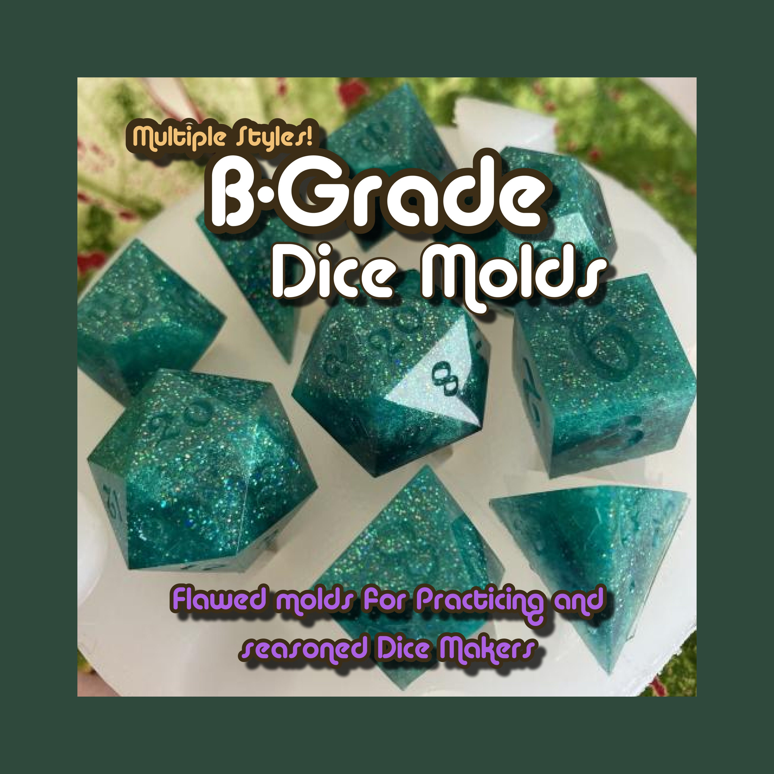 B-grade Dice Molds Flawed: ALL STYLES Druid Dice 