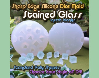 Stained Glass Blanks for Custom Dice Inclusions - Full Set for Artisan Dice Making - Druid Dice