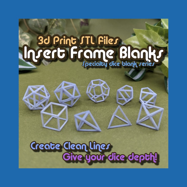 Digital Print File - Dice Frame Inserts - Create Clean Dice Line Edges for Terrarium Dice and more! Druid Dice