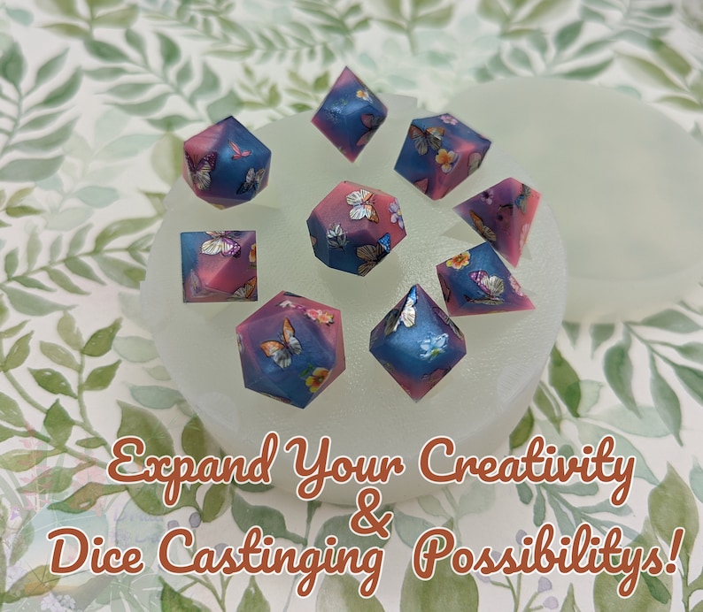 Insert Mold Blanks for custom dice for inclusions, painted designs, and engraving and more Druid Dice image 2