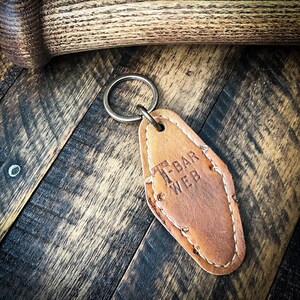 Guante de béisbol de cuero Motel Key Fob, llavero