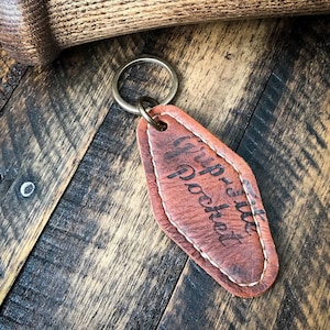 Guante de béisbol de cuero Motel Key Fob, llavero