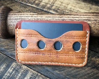 Baseball Glove Leather Wallet, Minimalist Leather Wallet
