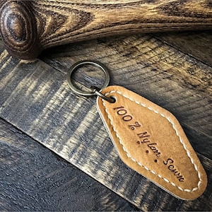 Guante de béisbol de cuero Motel Key Fob, llavero