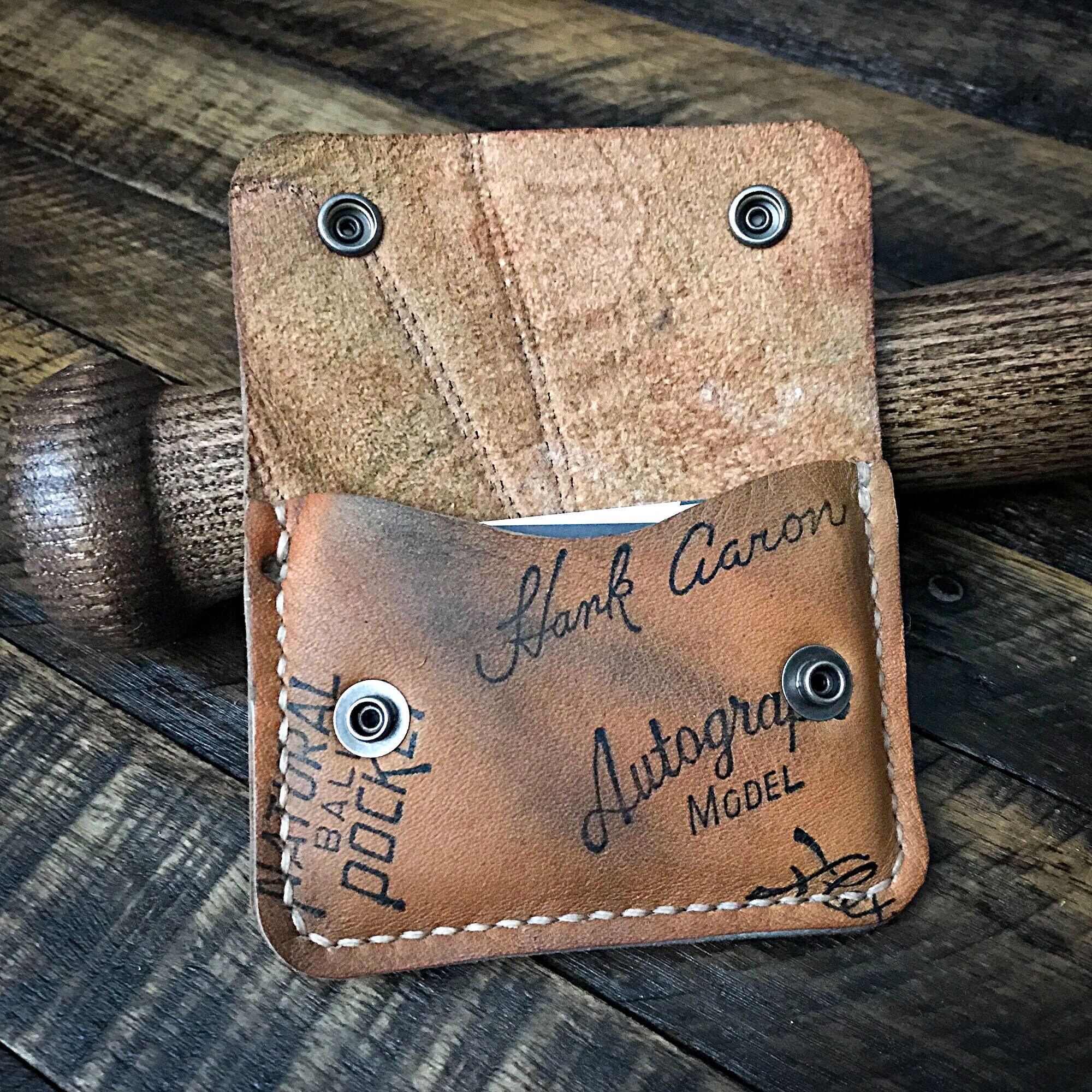 Hank Aaron MacGregor Baseball Glove Leather Snap Wallet Etsy