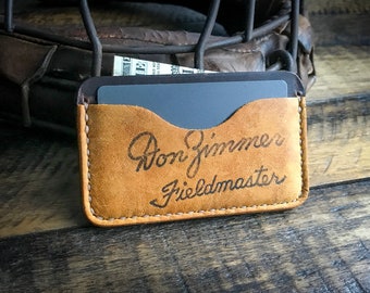 Don Zimmer Baseball Glove Leather Wallet: Handmade Horween Card Holder