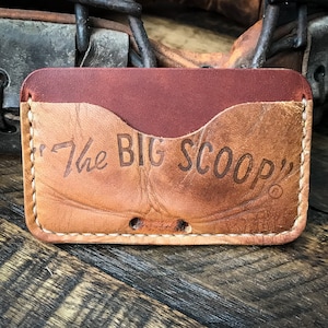 Cartera de cuero de guante de béisbol, cartera de cuero minimalista