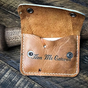 Tim McCarver Rawlings Guante de béisbol cuero Snap Wallet, Minimalist Leather Wallet