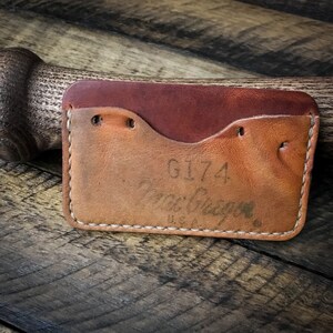 Billetera de cuero con guante de béisbol MacGregor, billetera de cuero minimalista, cuero Horween