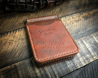 Repurposed Baseball Glove Leather Money Clip Wallet: Handmade Card Holder