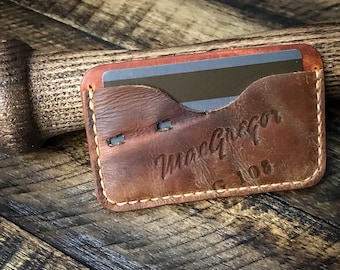 Baseball Glove Leather Wallet, Minimalist Leather Wallet, Horween Leather