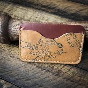 Phil Rizzuto Baseball Glove Leather Wallet, Minimalist Leather Wallet, Horween Leather, New York Yankees