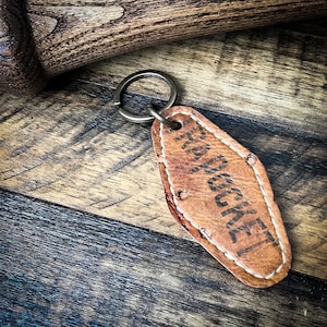 Guante de béisbol de cuero Motel Key Fob, llavero