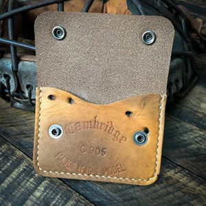Guante de béisbol De cuero Snap Wallet, Minimalist Leather Wallet, Horween